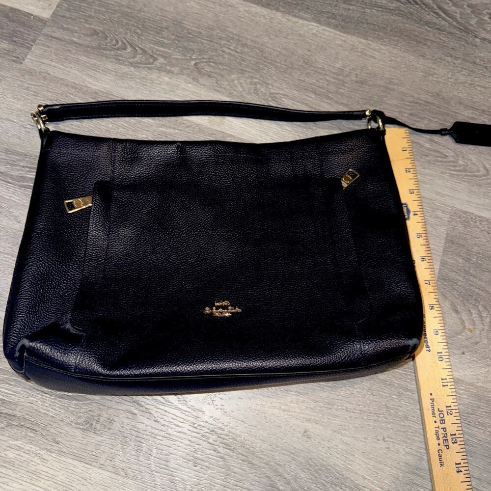 Authentic Coach LIKE NEW Navy Blue Pebbled Leather Shoulder Strap Gold Hardware - Picture 9 of 9